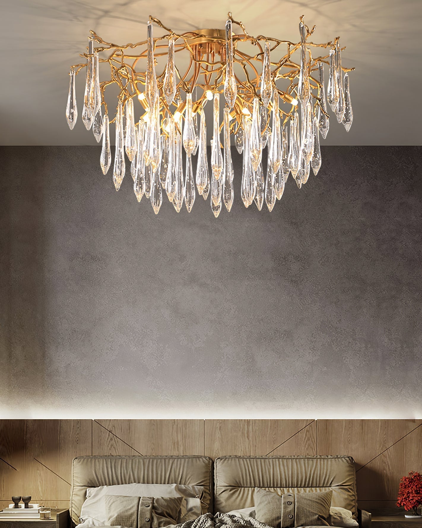 Lampe de Plafond en Cristaux - Design Élégant et Luxueux