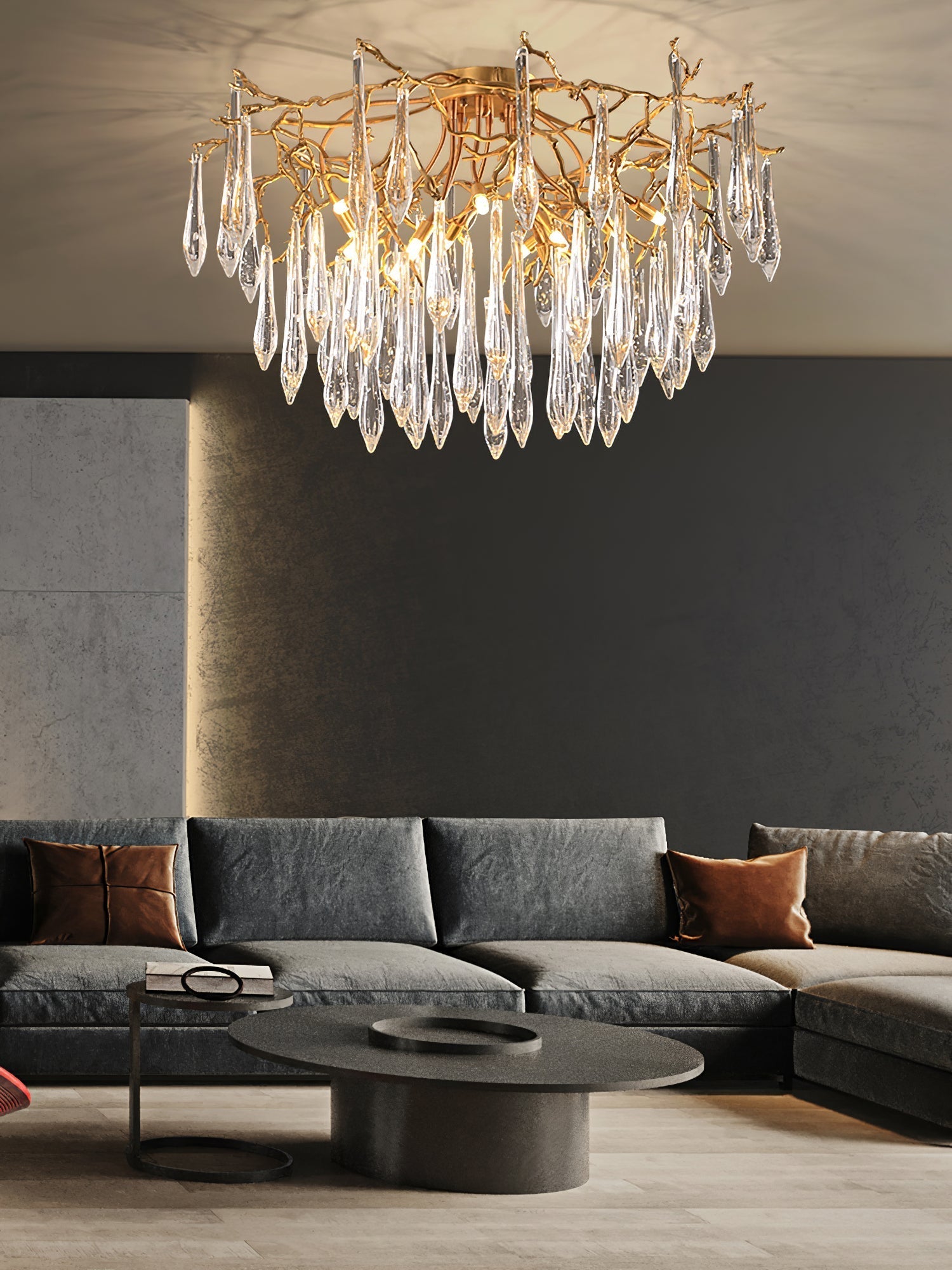 Lampe de Plafond en Cristaux - Design Élégant et Luxueux