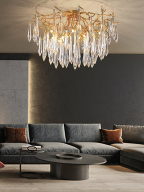 Lampe de Plafond en Cristaux - Design Élégant et Luxueux