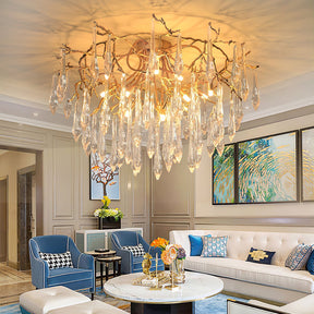 Lampe de Plafond en Cristaux - Design Élégant et Luxueux