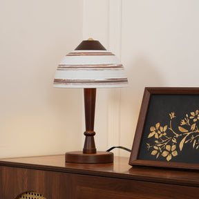 Lampe de Bureau LED en Noyer - Éclairage Chic et Économe en Énergie