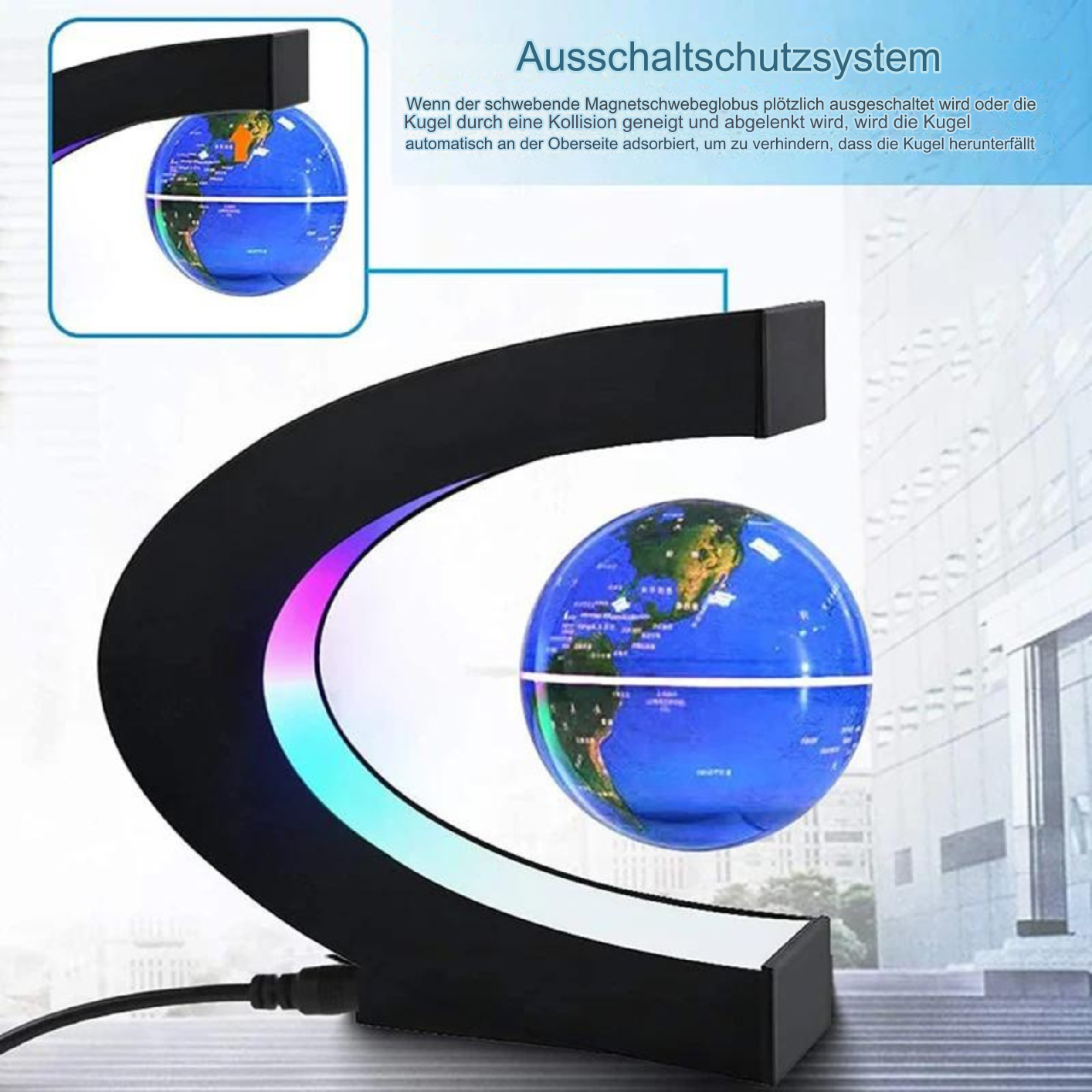 Lampe Globe Lévitation Magnétique - Affichage LED Flottant et Éducatif