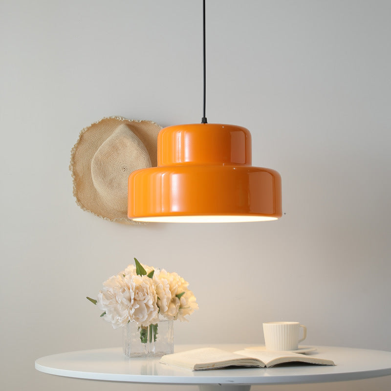 Lampe Pendante Bauhaus Orange - Design Rétro et Couleur Vibrante