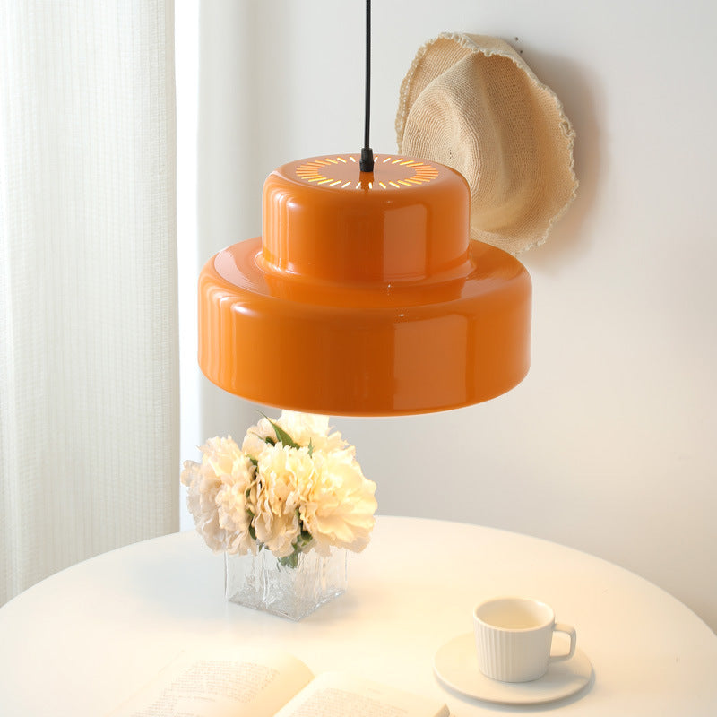 Lampe Pendante Bauhaus Orange - Design Rétro et Couleur Vibrante