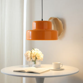 Lampe Pendante Bauhaus Orange - Design Rétro et Couleur Vibrante