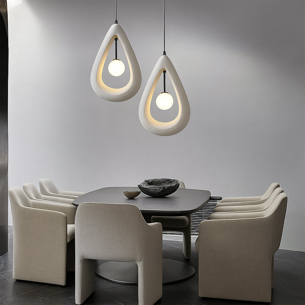 Lampe Suspendue Ovale Japandi - Ambiance Chic et Contemporaine