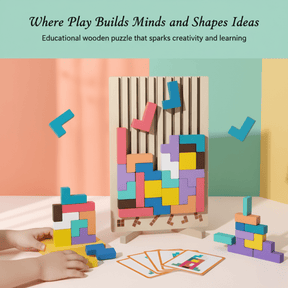 Jeu d'empilage Montessori en Bois | Apprentissage Créatif et Amusant