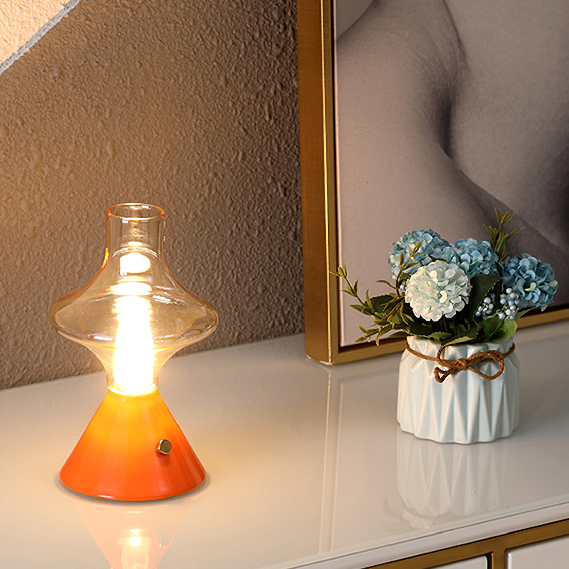 Lampe de Table Vintage Rechargeable - Charme Rétro et Fonctionnalité Pratique