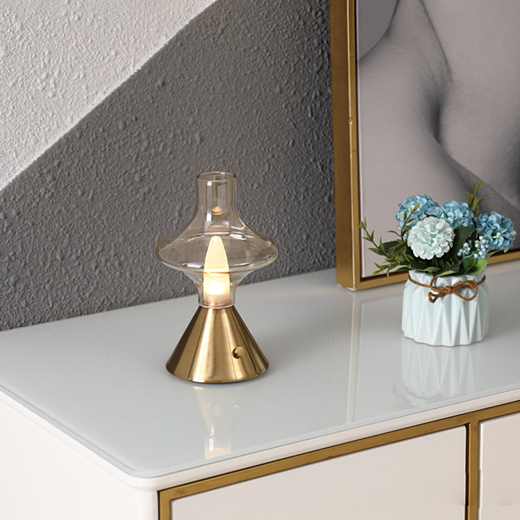 Lampe de Table Vintage Rechargeable - Charme Rétro et Fonctionnalité Pratique