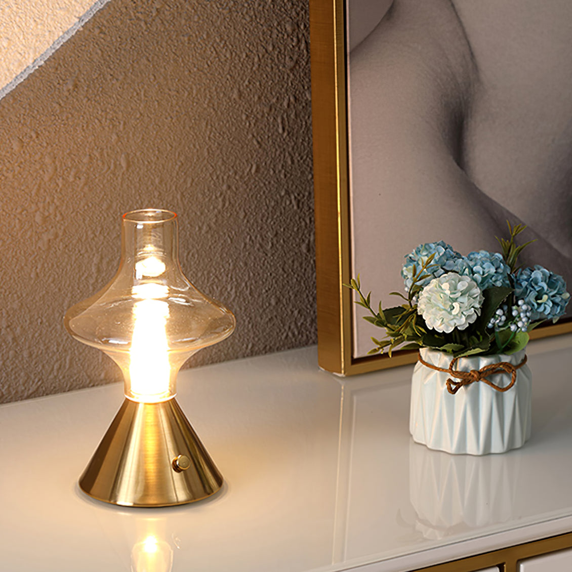 Lampe de Table Vintage Rechargeable - Charme Rétro et Fonctionnalité Pratique