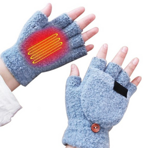 Gants Chauffants Électriques sans Doigts - Chaleur Rapide et Confortable en Hiver