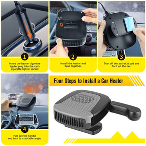 Chauffage Électrique de Voiture 12V - Fonction 2 en 1 et Chauffage Rapide