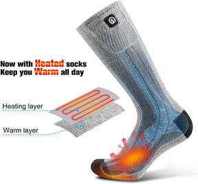 Chaussettes Chauffantes Rechargeables - Confort et Chaleur pour Activités d'Hiver