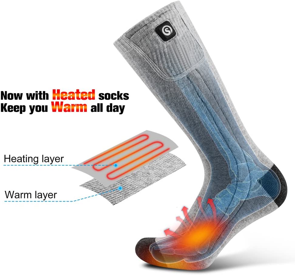 Chaussettes Chauffantes Rechargeables - Confort et Chaleur pour Activités d'Hiver