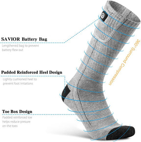 Chaussettes Chauffantes Rechargeables - Confort et Chaleur pour Activités d'Hiver