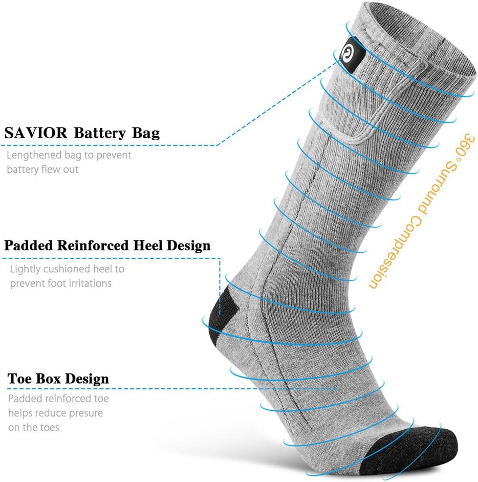 Chaussettes Chauffantes Rechargeables - Confort et Chaleur pour Activités d'Hiver