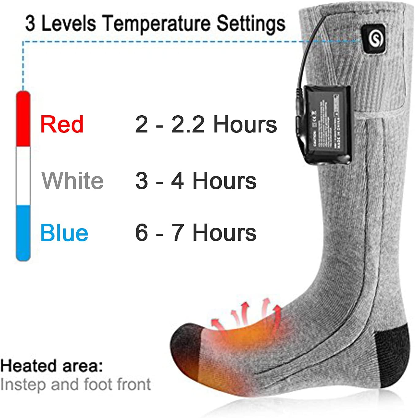 Chaussettes Chauffantes Rechargeables - Confort et Chaleur pour Activités d'Hiver