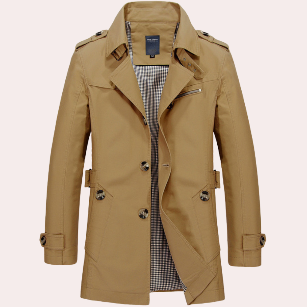 Manteau Trench pour Hommes - Élégance Classique et Confort Automnal