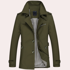 Manteau Trench pour Hommes - Élégance Classique et Confort Automnal