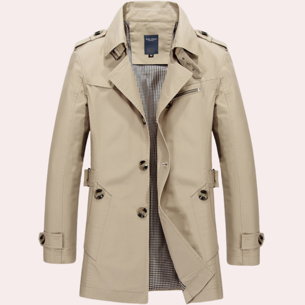 Manteau Trench pour Hommes - Élégance Classique et Confort Automnal