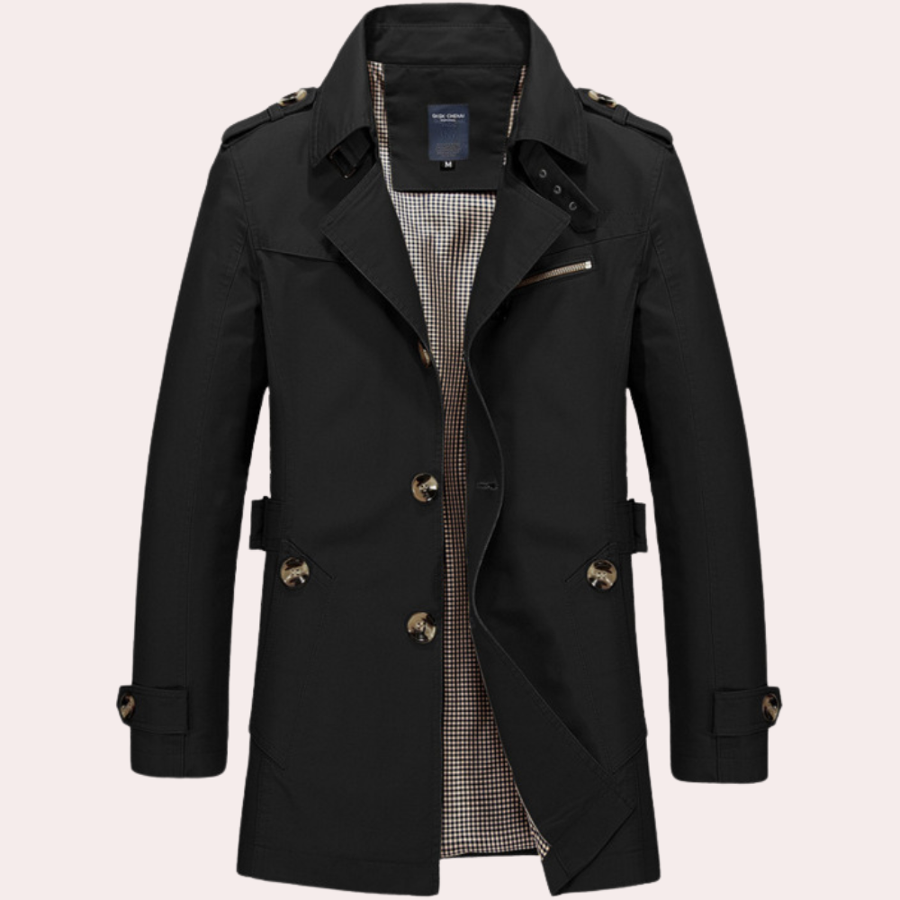 Manteau Trench pour Hommes - Élégance Classique et Confort Automnal