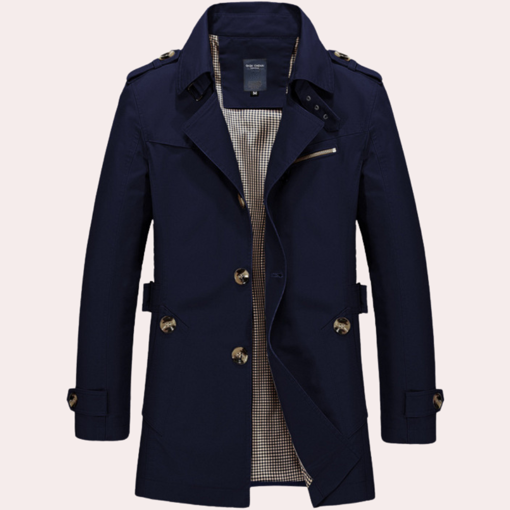 Manteau Trench pour Hommes - Élégance Classique et Confort Automnal