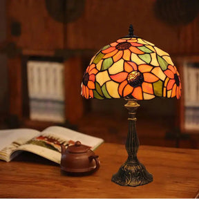 Lampe de Bureau Tiffany Colorée - Col de Cygne Réglable et Artisanale