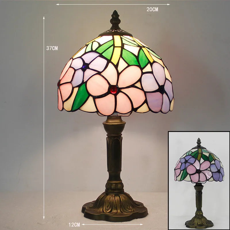 Lampe de Bureau Tiffany Colorée - Col de Cygne Réglable et Artisanale