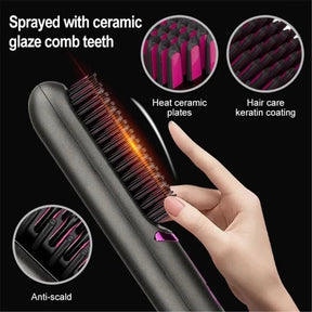 Brosse à Cheveux Sans Fil - Coiffage Rapide et Portable