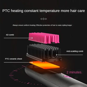Brosse à Cheveux Sans Fil - Coiffage Rapide et Portable
