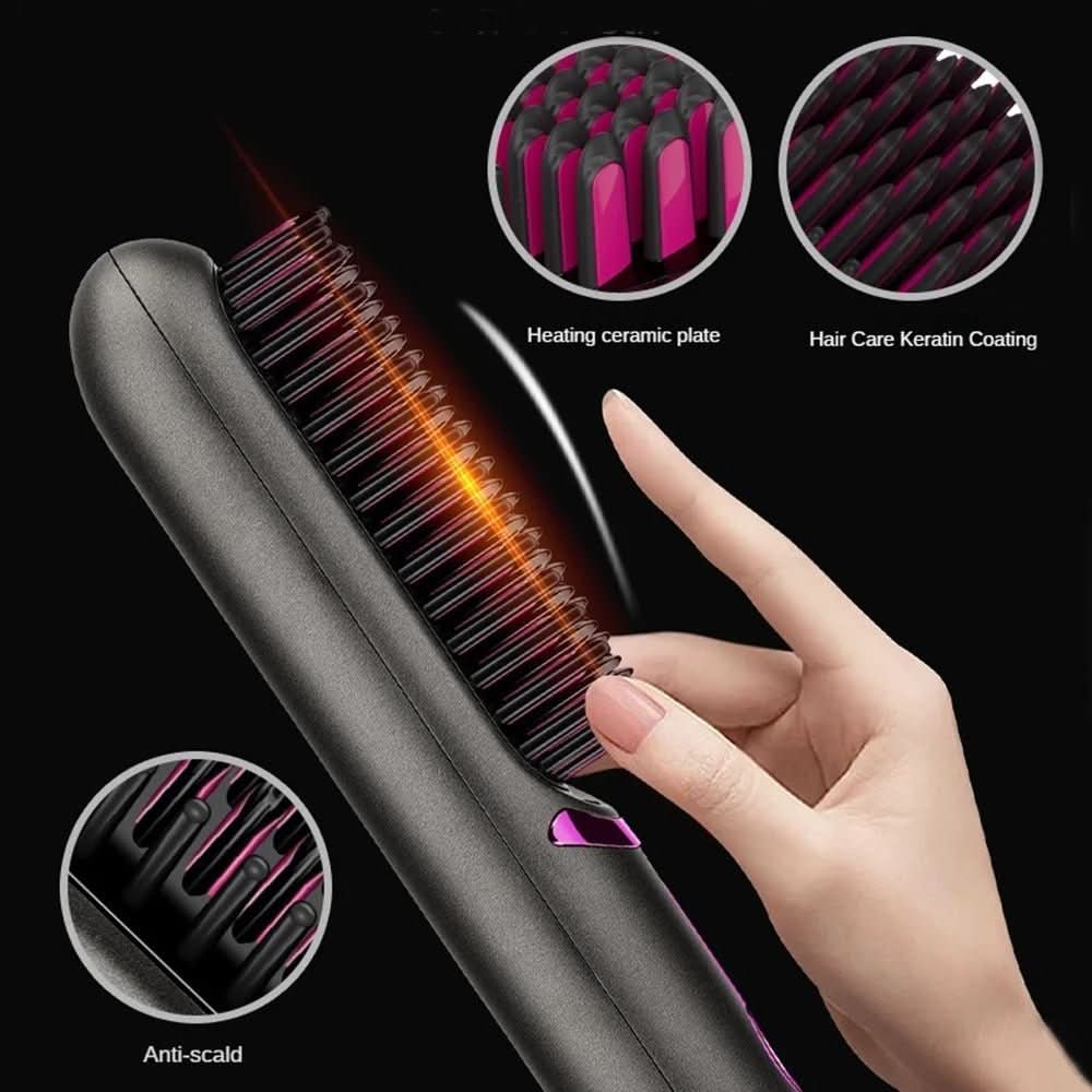 Brosse à Cheveux Sans Fil - Coiffage Rapide et Portable