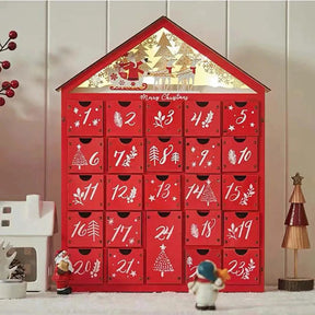 Calendrier de l'Avent en Bois | Rechargeable avec Éclairage Charmant
