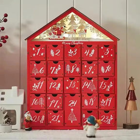 Calendrier de l'Avent en Bois | Rechargeable avec Éclairage Charmant