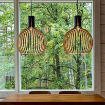 Suspension en Bois Artisanale - Éclairage Chaleureux et Unique
