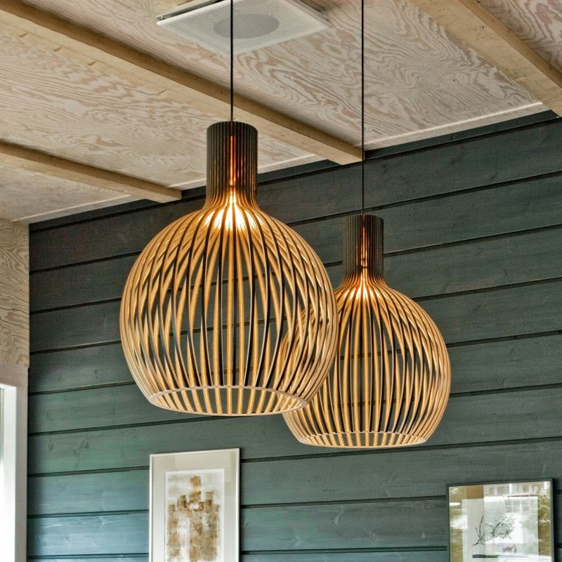 Suspension en Bois Artisanale - Éclairage Chaleureux et Unique