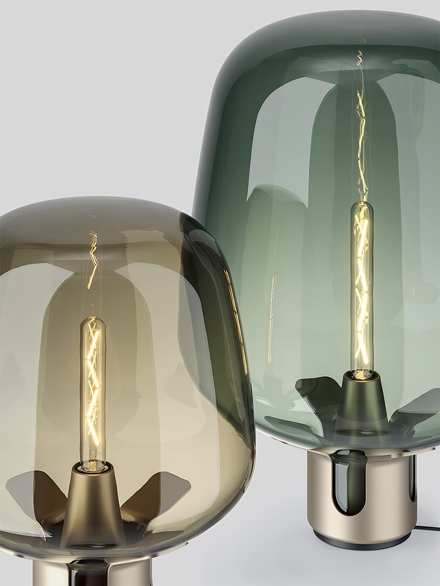 Lampe de Table en Verre - Élégante et Compacte avec Lumière LED Chaude