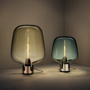 Lampe de Table en Verre - Élégante et Compacte avec Lumière LED Chaude