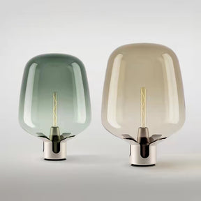 Lampe de Table en Verre - Élégante et Compacte avec Lumière LED Chaude
