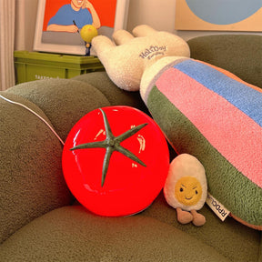 Lampe de Table en Résine Tomate - Éclairage Ludique et Ambiance Chaleureuse