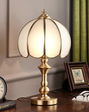 Lampe de Table en Laiton et Verre - Design Rétro Élégant et Luxueux