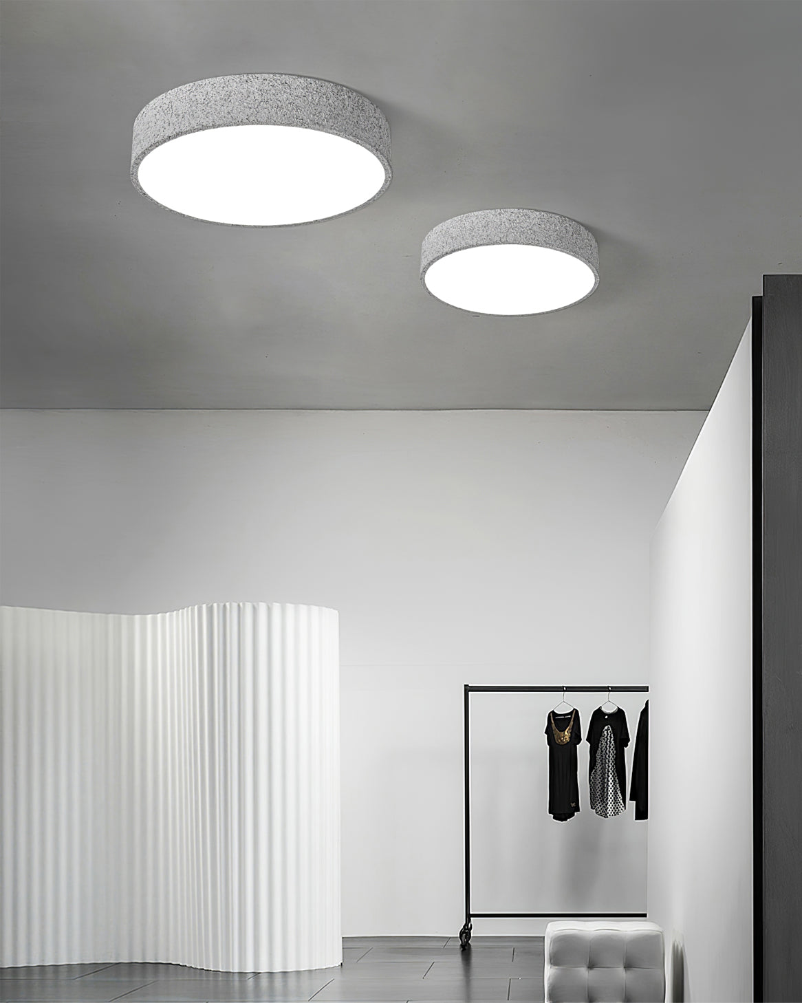 Lampe de Plafond Minimaliste - Design Brutaliste et Éclairage Doux