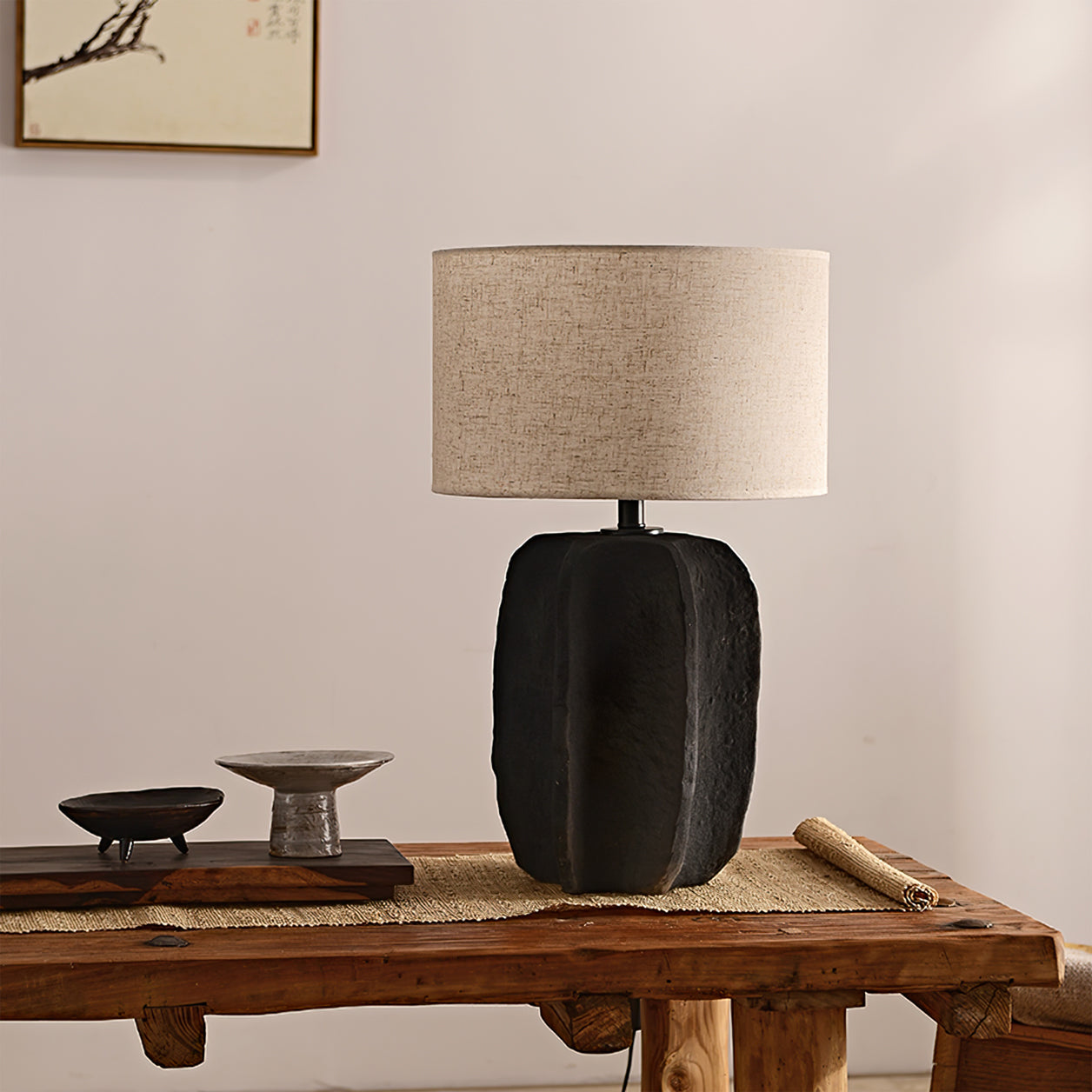 Lampe de Table Contemporaine en Céramique - Élégance et Lumière Chaleureuse