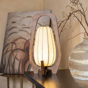Lampe de Table Élégante en Bois - Artisanat Traditionnel et Éclairage Ambiant