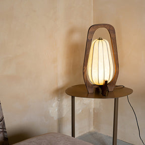 Lampe de Table Élégante en Bois - Artisanat Traditionnel et Éclairage Ambiant