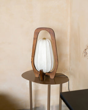 Lampe de Table Élégante en Bois - Artisanat Traditionnel et Éclairage Ambiant