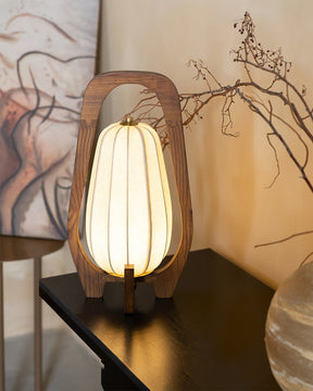 Lampe de Table Élégante en Bois - Artisanat Traditionnel et Éclairage Ambiant