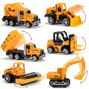 Jeu de Véhicules de Construction Mini - Camions et Machinerie avec Boîte de Rangement