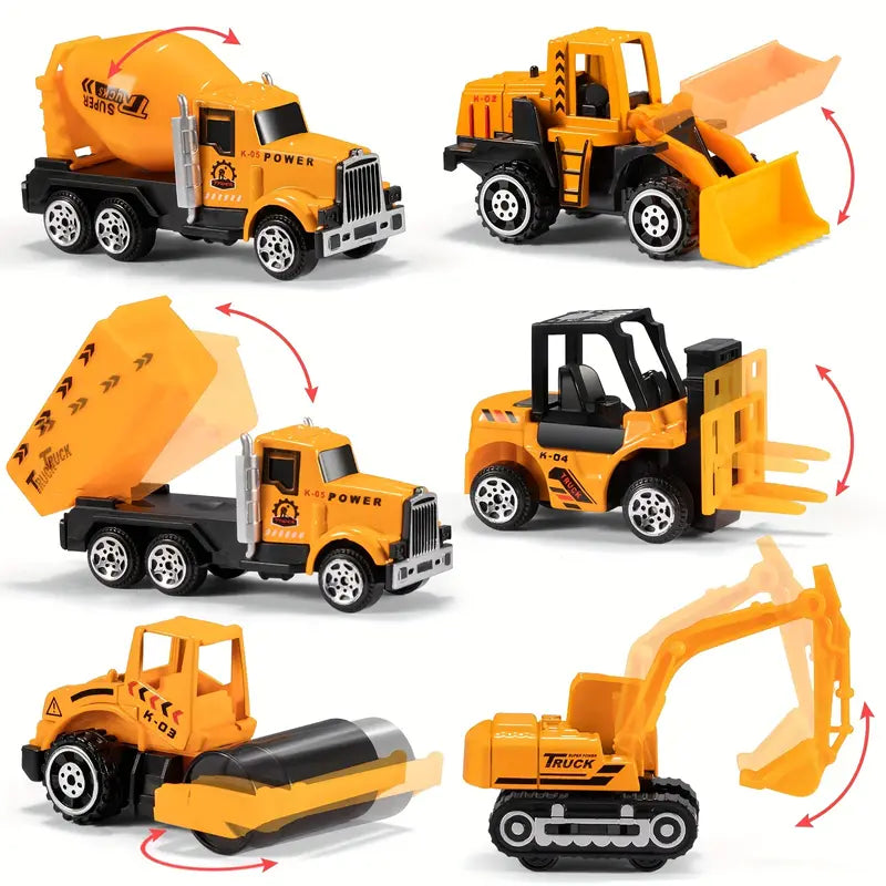 Jeu de Véhicules de Construction Mini - Camions et Machinerie avec Boîte de Rangement