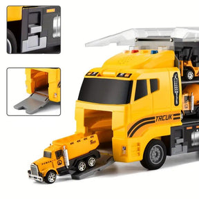 Jeu de Véhicules de Construction Mini - Camions et Machinerie avec Boîte de Rangement