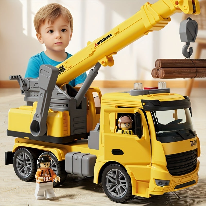 Camion Grue de Construction Éducatif - Lumières, Sons et Bras Mobile